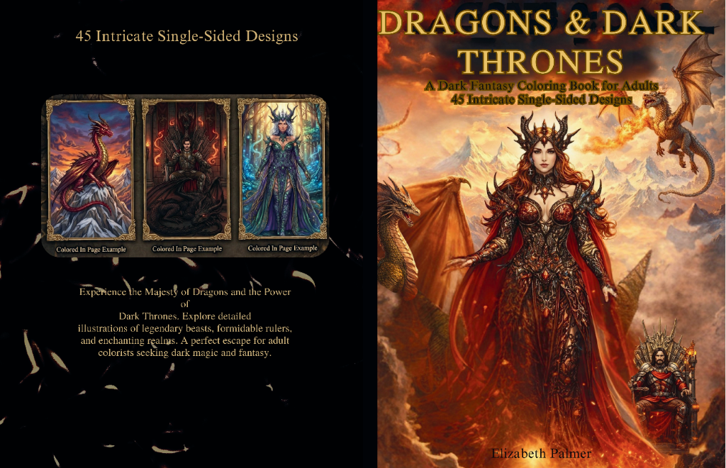 Dragons & Dark Thrones Coloring Book