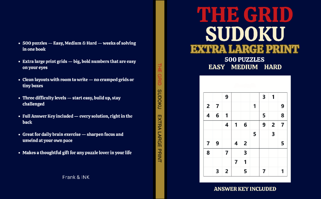 THE GRID Sudoku Extra Large Print
