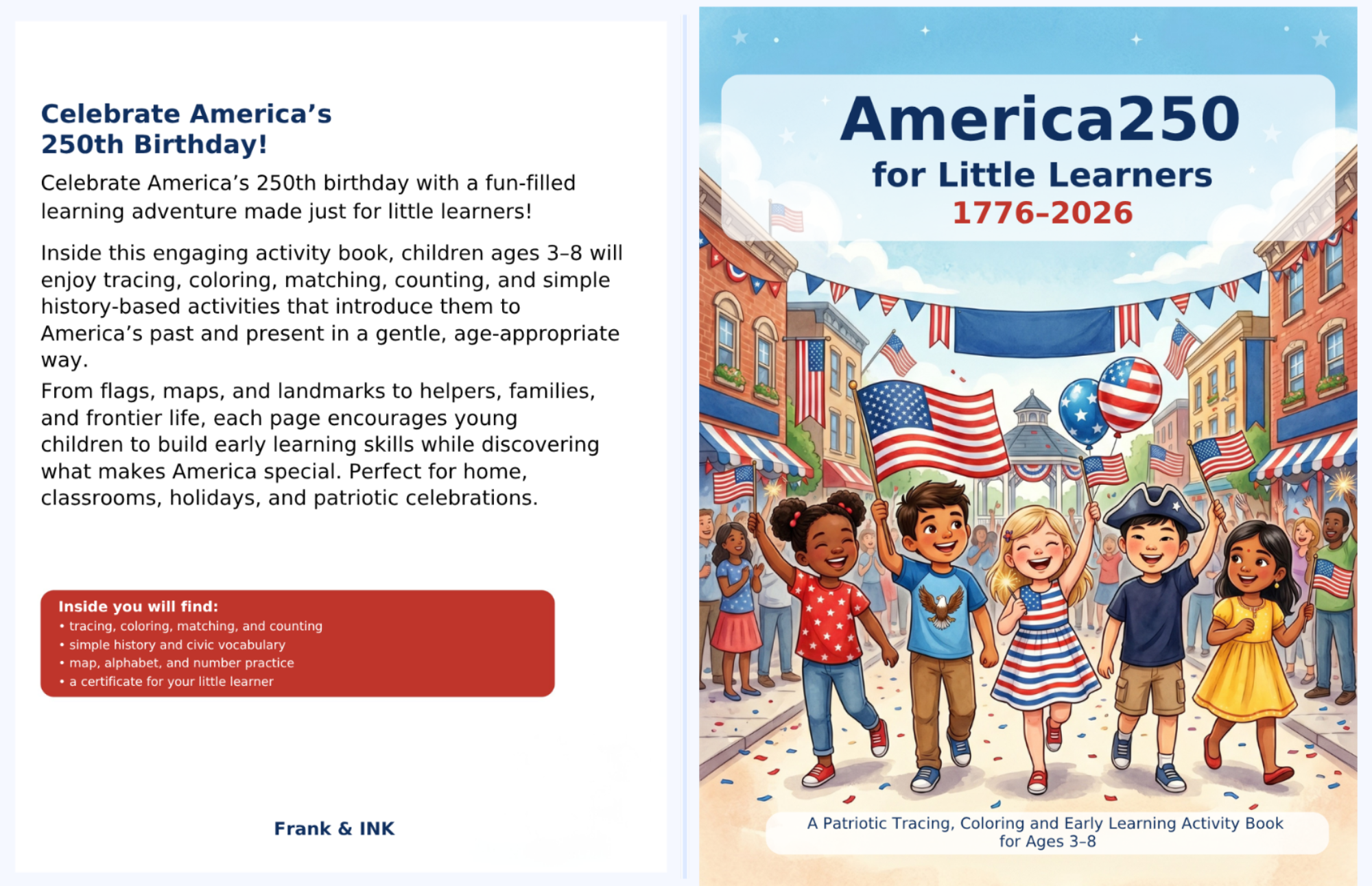 America250 for Little Learners activity book